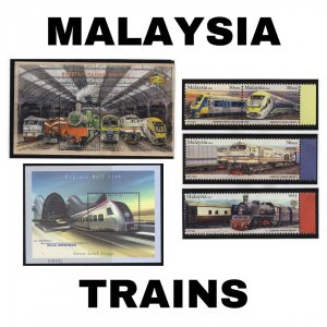 Thematic Stamps - Malaysia - Trains - Choose from dropdown menu