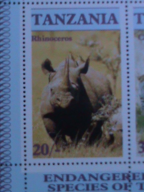 TANZANIA-ENDANGER ANIMALS SPECIES -MNH- S/S-VF  WE SHIP TO WORLD WIDE.