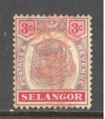 Malaya - Selangor Sc # 29 used (RS)