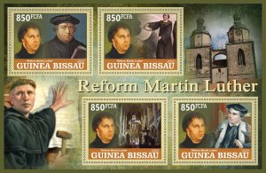 Stamps.Martin Luther 2022 year 1+1 sheets perforated Guinea Bissau NEW