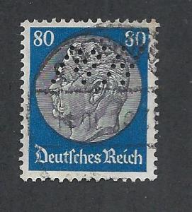 GERMANY SC# 430 PERFIN FVF/U 1936