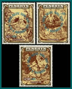 Penrhyn Island 1986 Christmas, Pope Paul II Visit, MNH  #B20-B22,SG408-SG410