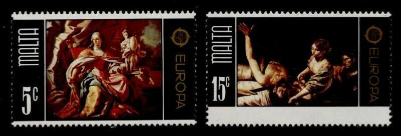 Malta 495-6 MNH EUROPA, Allegory of Malta, Art