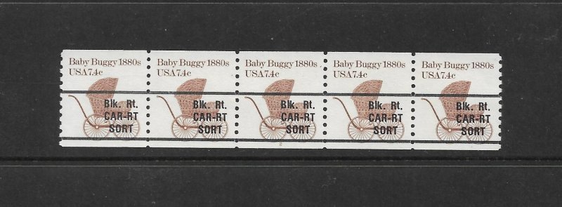 US Stamps: #1902a; 7.4c Baby Buggy 1880s Coil (Precancel); #2 PNC5; MNH