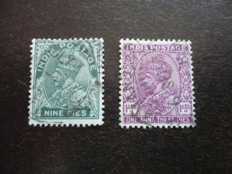 Stamps - India - Scott# 135-136 - Used Partial Set of 2 Stamps