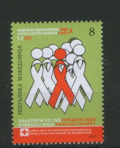 MACEDONIA-MNH**-STAMP-RED CROSS-AIDS-2010.