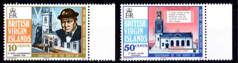 British Virgin Islands 1974 Sc#278/279 SIR WINSTON CHURCHILL Set (2) MNH