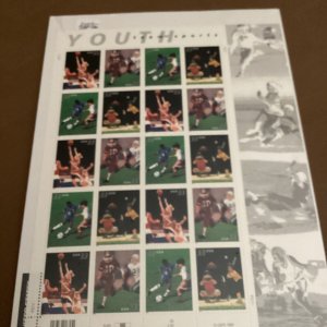 SCOTT # 3399-3402-YOUTH TEAM SPORTS-SHEET OF (20)33 CENTS STAMPS-2000-MNH-US-NIP