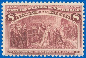 US Scott #236 8¢ COLUMBIAN, Mint-Fine-NH w Small Paper Adhesion, SCV $140.00!