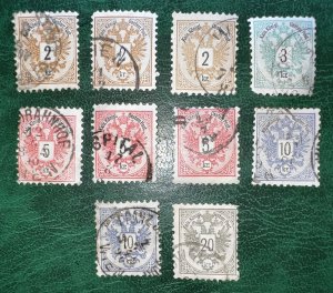 AUSTRIA 1883 Coat of Arms Stamps all P10.5 to 20kr NH