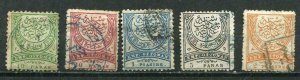 Turkey 1880-4 Sc 67-69/74-75 Used  3952