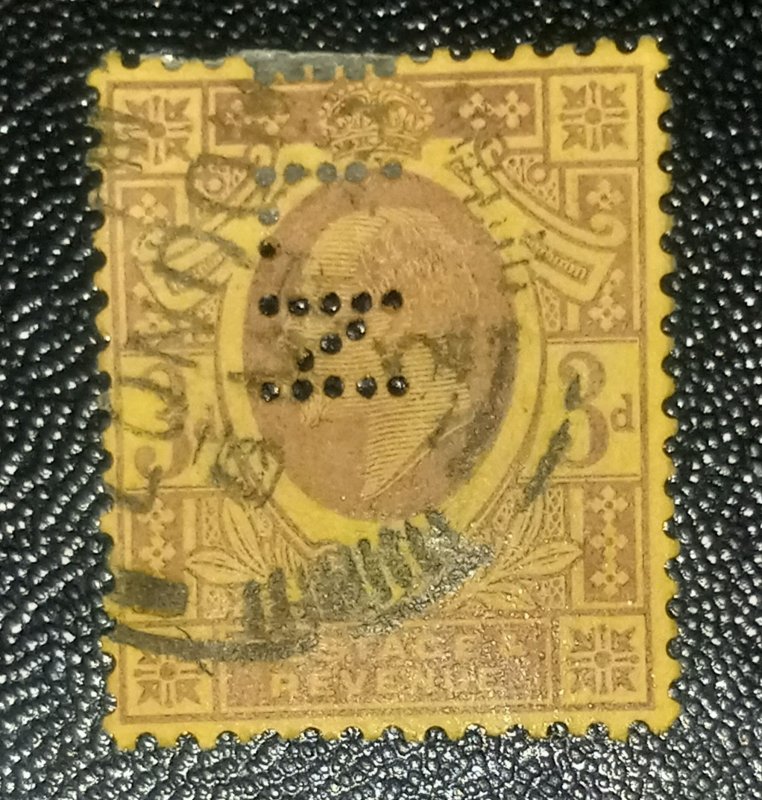 GB SG232 Used VF Perfin (LN) 1901 KEVII