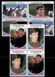 ZAYIX Royal Wedding Andrew Fergie MNH Tuvalu Nukufetau 63-66 blocks 030822SM23M