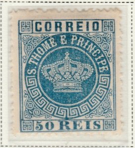 ST. THOMAS AND PRINCE ISLANDS 1881-85 50r Medium Paper Perf 13 ½ MNG A5P54F32