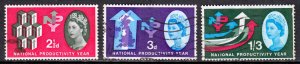 Great Britain - Scott #387p-389p - Used - Phosphor, scuff UR #389p - SCV $21