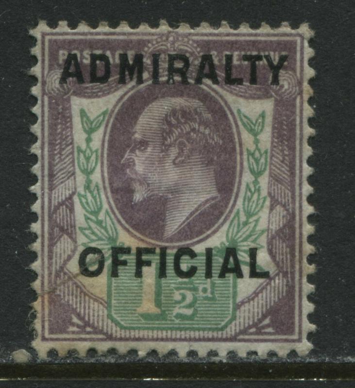 KEVII 1903 1 1/2d Admiralty Official mint o.g.