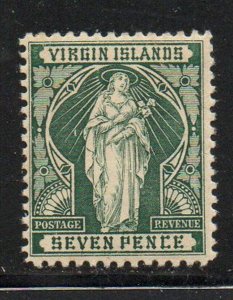 Virgin Islands Sc26 1899 7d green St Ursula stamp mint