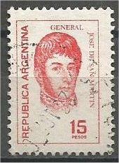 ARGENTINA, 1976, used 15p, San Martin, Scott 1038