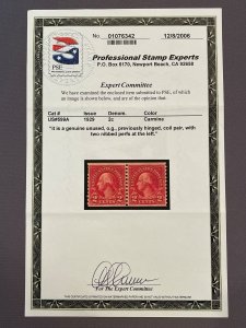 599a, Washington, Coil Pair, Unused, Prev Hinged, Cert, CV $850.00