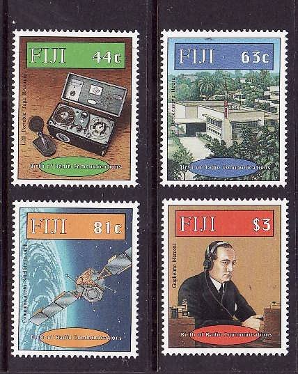 Fiji-Sc#753-6-Unused NH set-Radio Centenary-1996-please note that there is a  sp