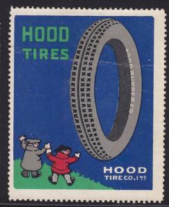 Hood Rubber Co. - Automobile Tire Advertising Label