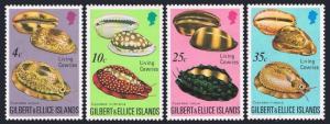 Gilbert & Ellice 241-44,244a Blatt,Mnh.michel 236-239,Bl.2.. Kauris,Schalen,1975