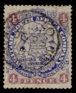 RHODESIA QV SG32, 4d ultramarine & mauve, FINE USED. Cat £25. CDS