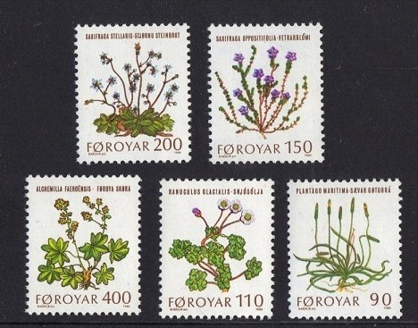 Faroe Islands #48-52  MNH  1980  flowers