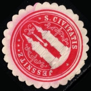 Vintage German Letter Seal Poster Stamp Jeßnitz (Jessnitz) of the State