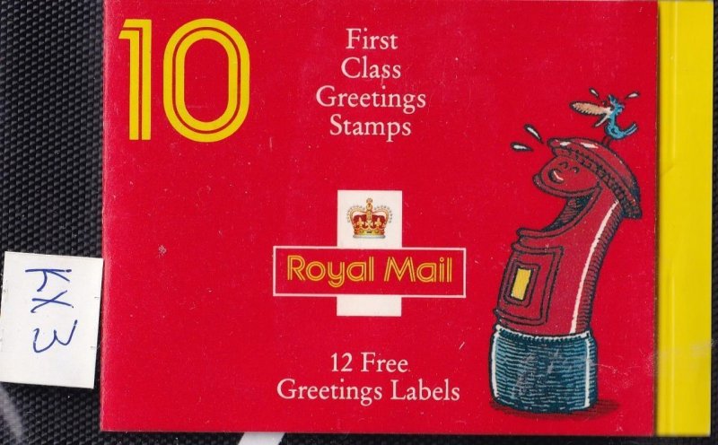 GB KX3- KX3a 1991 Laughing Pillar Box Greetings Barcode Booklet - complete