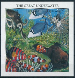 [109097] Grenada 1997 Marine life fish Octopus Clownfish Mini sheet MNH