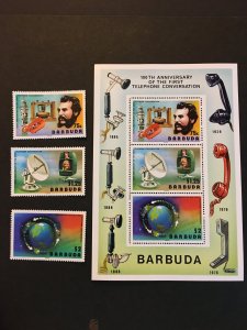 1977 Barbuda Sc# 260-262a Telephone Centenary