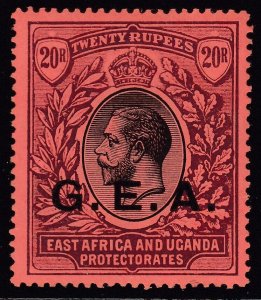 SG 61 Tanganyika 1917-21. 20r G.E.A. black & purple. Very lightly mounted...