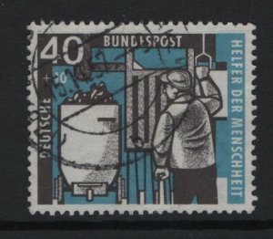 Germany  #B359 used 1957  miner and coal elevator 40pf