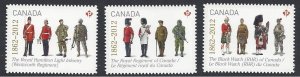 Canada #2578i-80i MNH die cut set, Canadian regiments, issued 2012