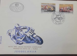P) 1989 YUGOSLAVIA, YU GRAND PRIX, MOTORCYCLE RACING, FDC XF