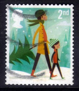 GB 2014 QE2 2nd class Christmas used stamp SG 3650 ( C1413 )
