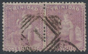 Trinidad SG 73bx Dull Lilac pair wmk rev  Used  SC# 54 - see details & scans