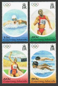 Cayman 912-915,MNH. Olympics Athens-2004.Swimmer,Runner,Long jumper,Swimmers.
