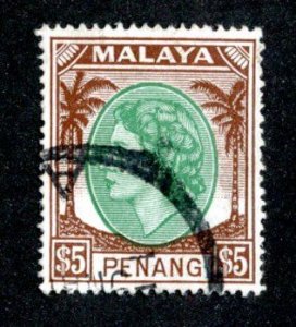 256 BCX  1957 Penang Sc.#55 used cv $15. ( Offers welcome )