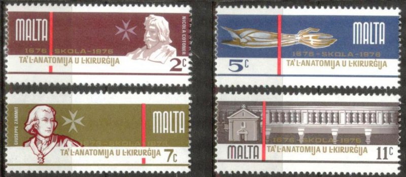 Malta 1976 300 Years of School of Anatomy and Surgery set of 4 MNH