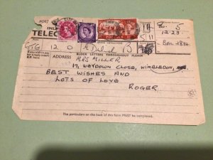 Post office telegram Dulwich  1964 5 shillings stamp  Ref A4899