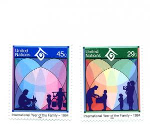 UN NY -Scott's # 637-638 Year of Family - Singles -M NH