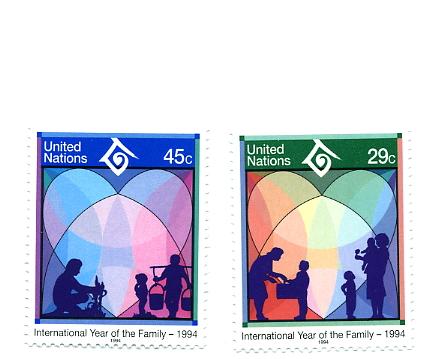 UN NY -Scott's # 637-638 Year of Family - Singles -M NH