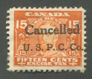 CANADA REVENUE FX6 PLAYING CARD PRECANCEL U13 (.03)