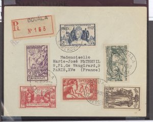 Cameroun 217-222 registered cover to france