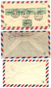 U.S. 1950's 3 AIRMAIL COVERS LIMA TO CHICAGO & TO WEST BEND WI ATTRACTIVE COVERS