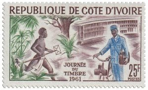 Ivory Coast - 1961 - Day of the Stamp - Perf 1v - Mint Never Hinged