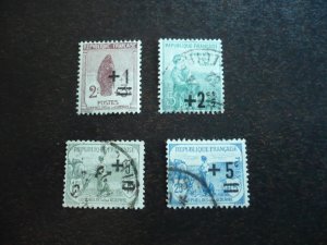 Stamps - France - Scott# B12-B15 - Used Part Set of 4 Stamps