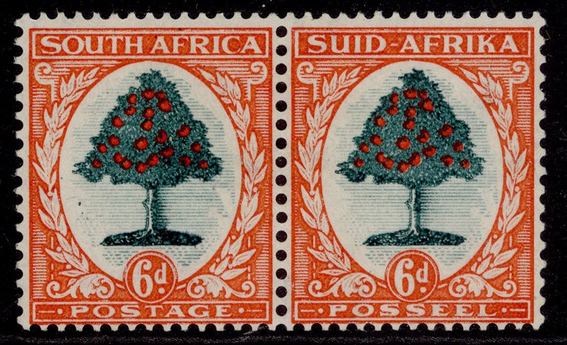 SOUTH AFRICA GVI SG61, 6d green & vermilion, LH MINT. Cat £70.